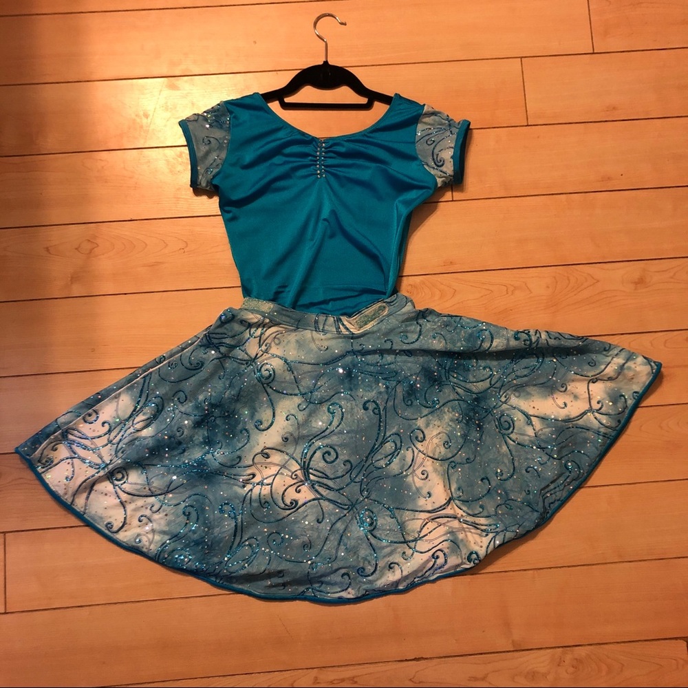 Custom turquoise dance costume